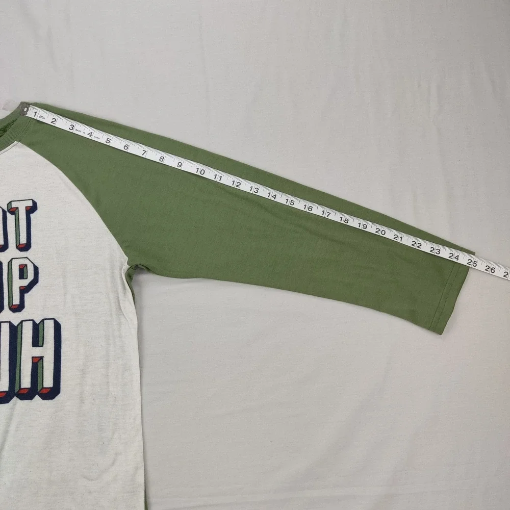 PJ Place Pajama Top Boys XXL 16 Green What Up Bruh‎ Raglan Long Sleeve Sleepwear